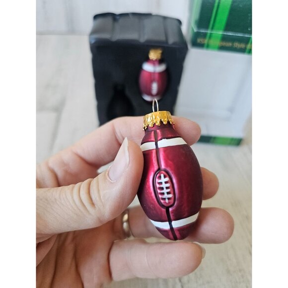KSA Kurt Adler glass football ornament sport Xmas tree ornament - Picture 3 of 6